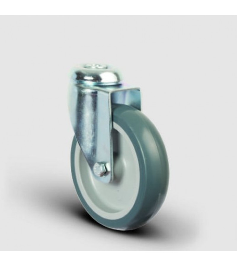 Delikli Bilya Rulmanlı Termoplastik Kauçuk Tekerlek Çap:100 ER Serisi