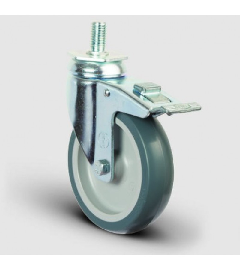 Civatalı Termoplastik Kauçuk Frenli Tekerlek Çap:100