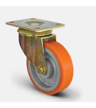 Döner Tablalı Döküm Üzeri Poliüretan Kaplı Tekerlek Çap:150