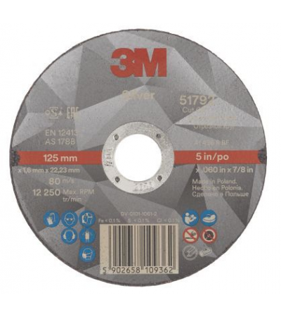 3M İnox kesme taşı - 51792 - 125x1,6x22.23 mm