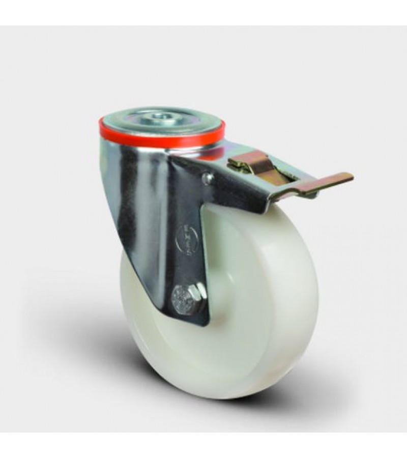 Delik Bağlantılı Frenli Poliamid Tekerlek Çap:80