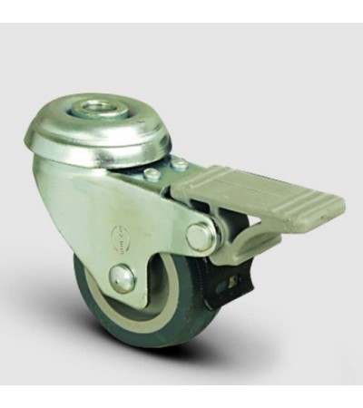 Delik Bağlantılı Termoplastik Kauçuk Frenli Tekerlek Çap:50