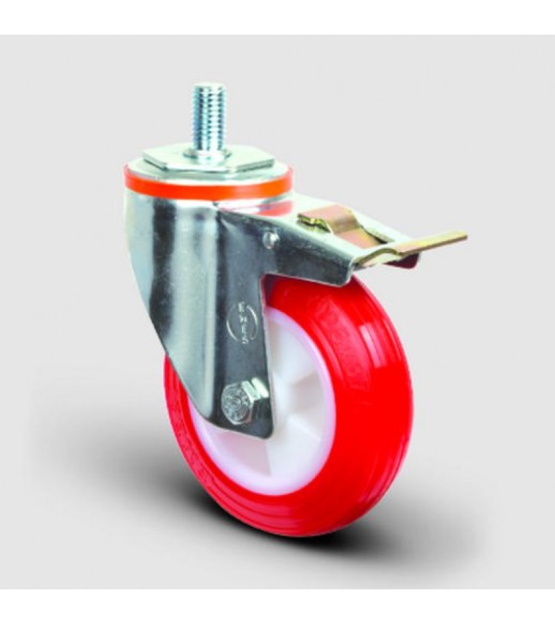 Civata Bağlantılı Poliüretan Frenli Tekerlek Çap:80