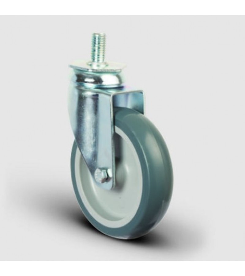 Civatalı Termoplastik Kauçuk Frenli Bilya Rulmanlı Tekerlek Çap:100